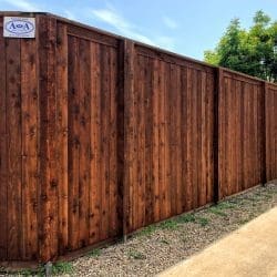 Stained Board on Board Residential Fence