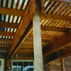 Cedar stained pergola roof