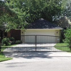 Double swing arch style drive gate