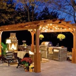 Pergola over outdoor living space